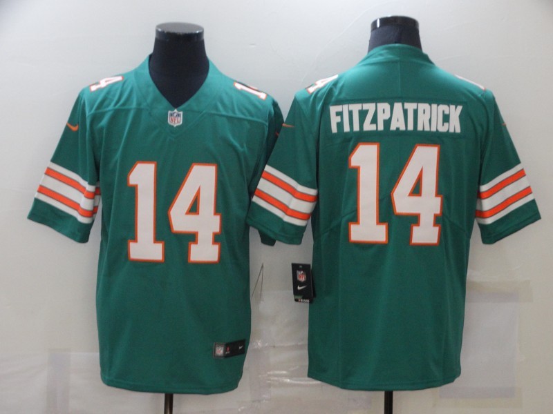 Men's Miami Dolphins Ryan Fitzpatrick #14 Green Jersey